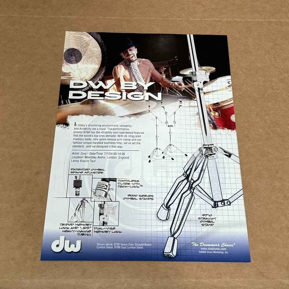 Zoro - R&B Drummer - DW Hardware - 2005 Print Advertisement